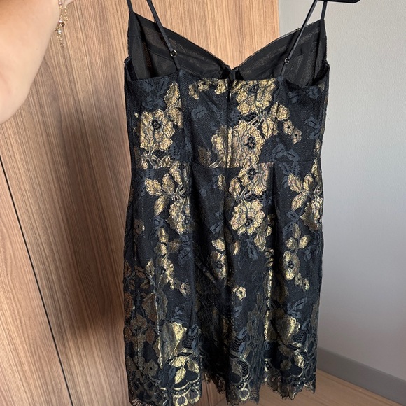 For Love And Lemons Black and Gold Floral Dress - Picture 2 of 2